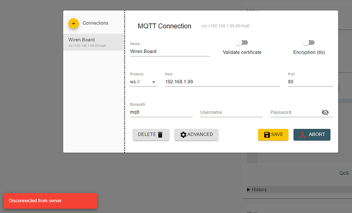 Не получается ни с путём mqtt ни с /mqtt)