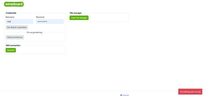 На изображении представлен интерфейс входа в систему Wirenboard, где необходимо ввести имя пользователя и пароль для установления SSH-соединения. (Captioned by AI)