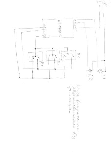 На изображении представлена схема электрического подключения с элементами, включая переключатели и источники питания. (Captioned by AI)