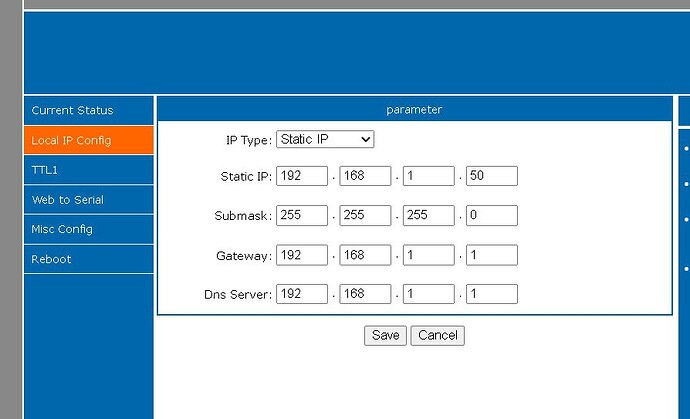 Изображение показывает интерфейс настройки локальной IP-конфигурации с параметрами для статического IP, маски подсети, шлюза и DNS-сервера. (Captioned by AI)