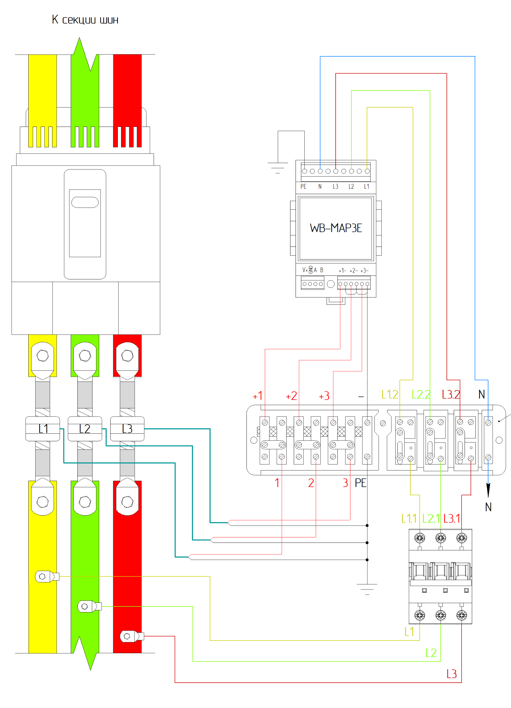 WB-MAP3E подключение трансформаторов - Счётчики WB-MAP - Wiren Board Support